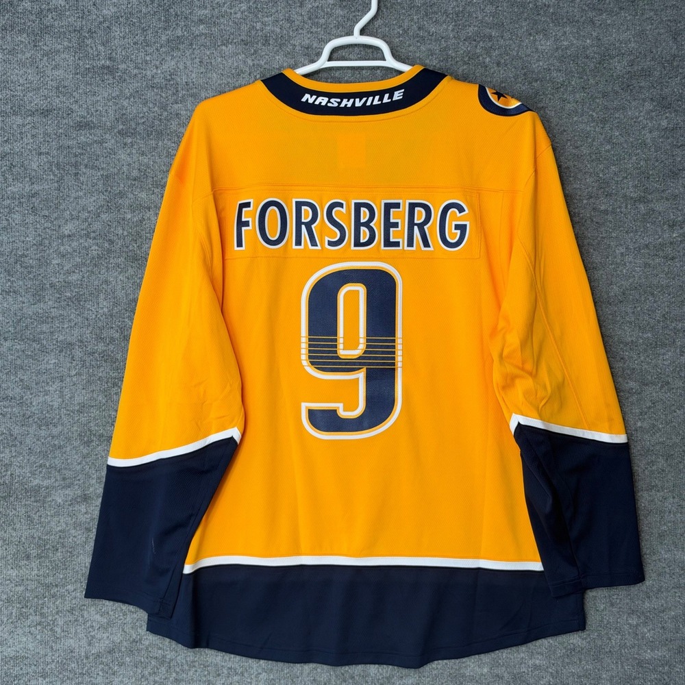 Fanatics Nashville Predators Filip Forsberg 9 NHL Jersey Mens 2XL Gold Navy